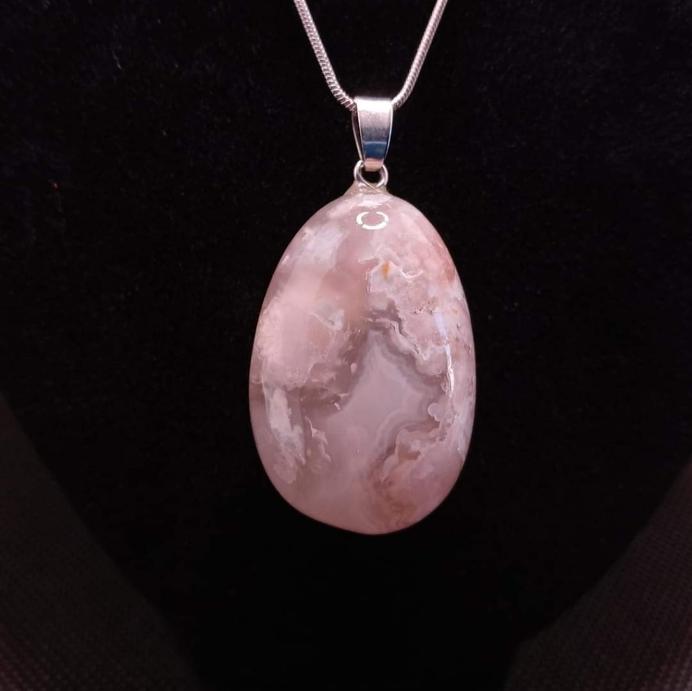 Cherry Blossom Agate Pendant